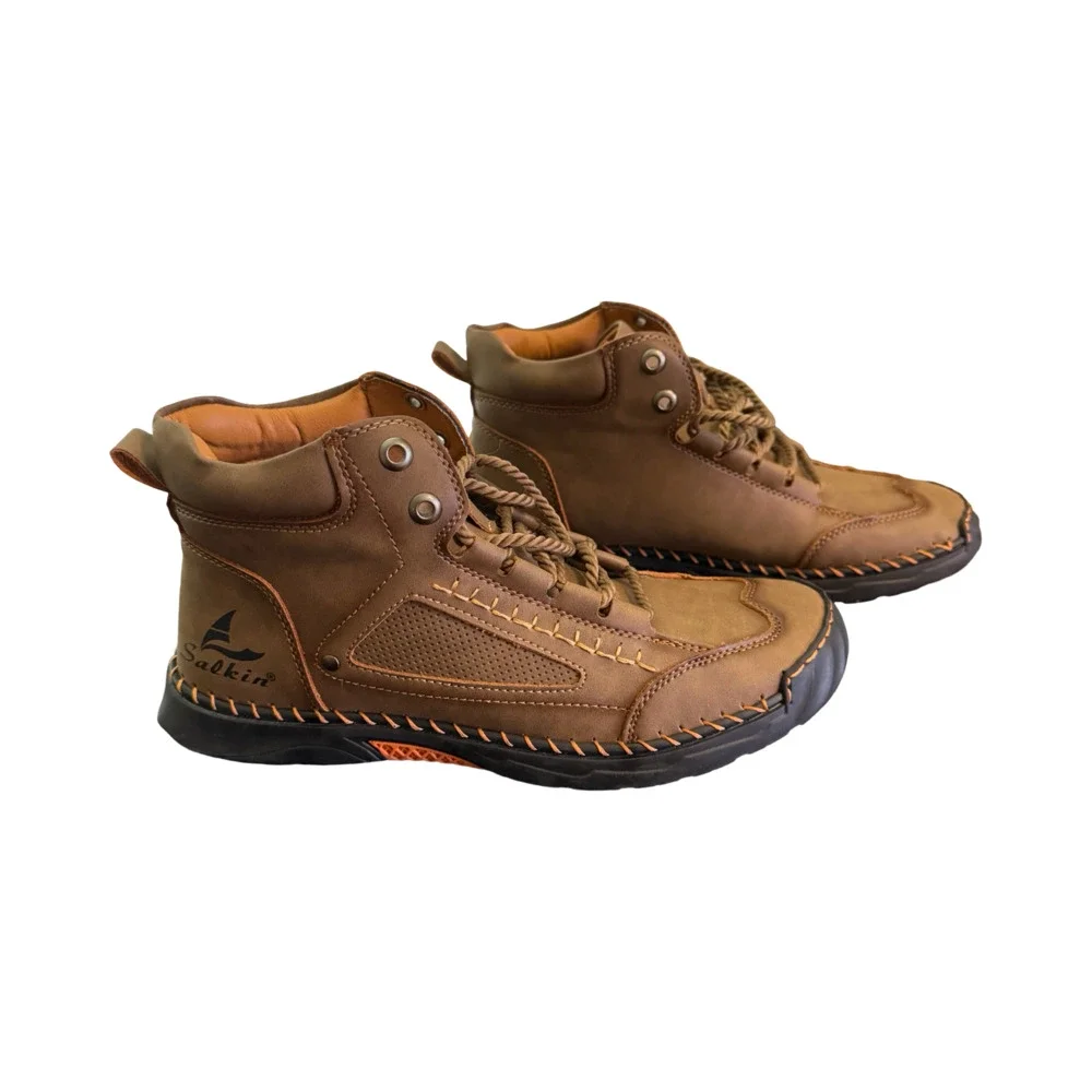 Salkin Genuine Leather High-Top Lace-Up Boots